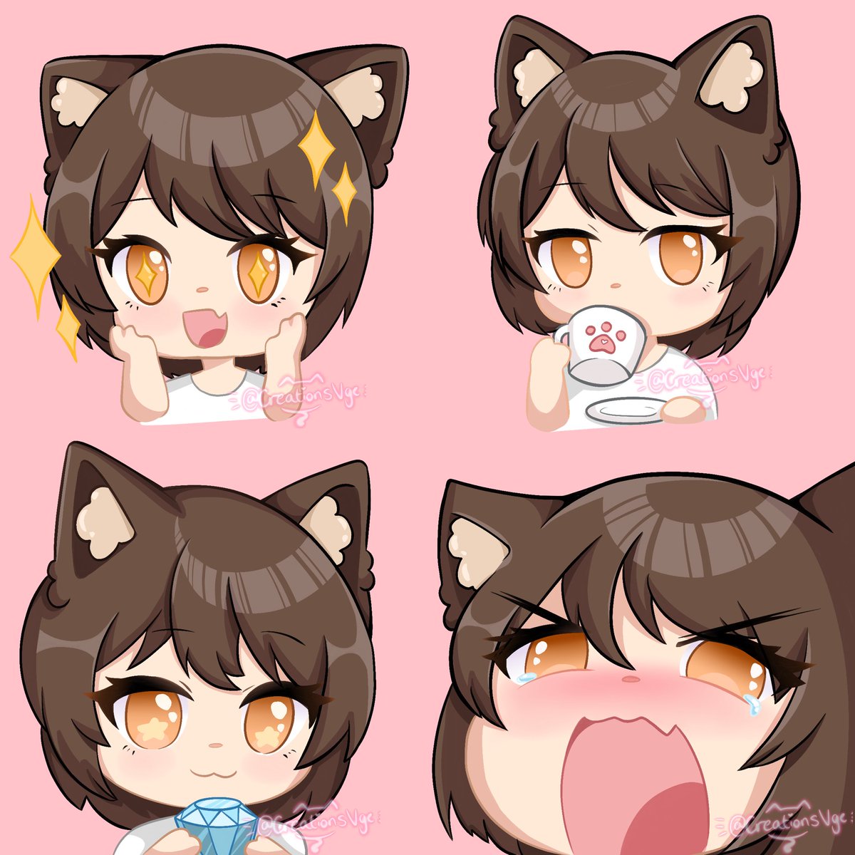 CreationsVge's tweet image. Mae emotes I’ve made for Telegram and Discord 🐾✨Here you go🐾✨

Tell me which is your favourite!🤩👇

#art #ArtistOnTwitter #catgirl #artwork #catgirlcoin #BSC #emotes #cartoon #chibiart #cryptocurrencies #Digital #nftart #NFTCommunity