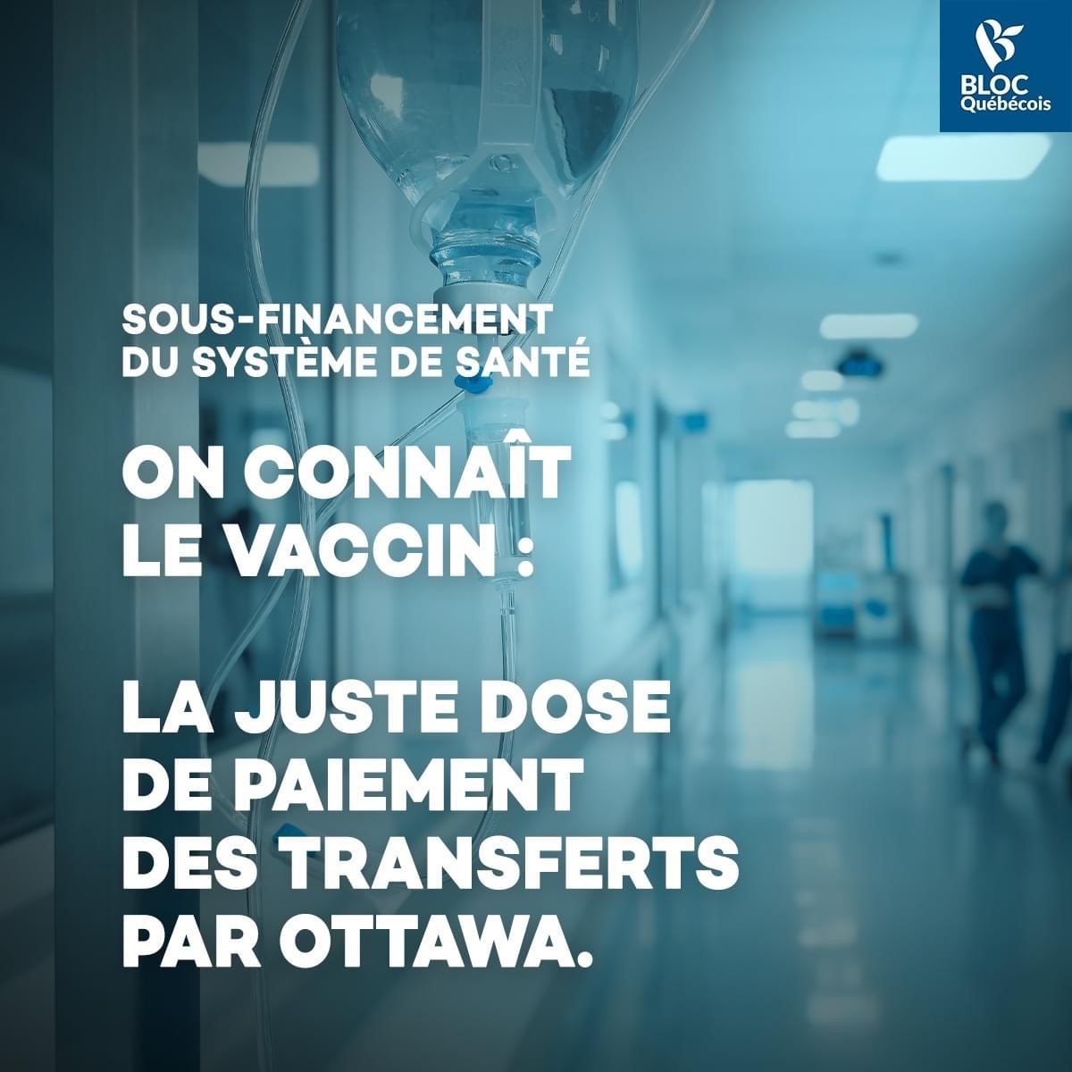 La crise actuelle démontre que la vraie solution pour renforcer notre système de santé et éviter l’épuisement du personnel, c'est que le fédéral paie sa juste part des transferts en santé.
#BlocQc #polcan #polqc #COVID19 #santé