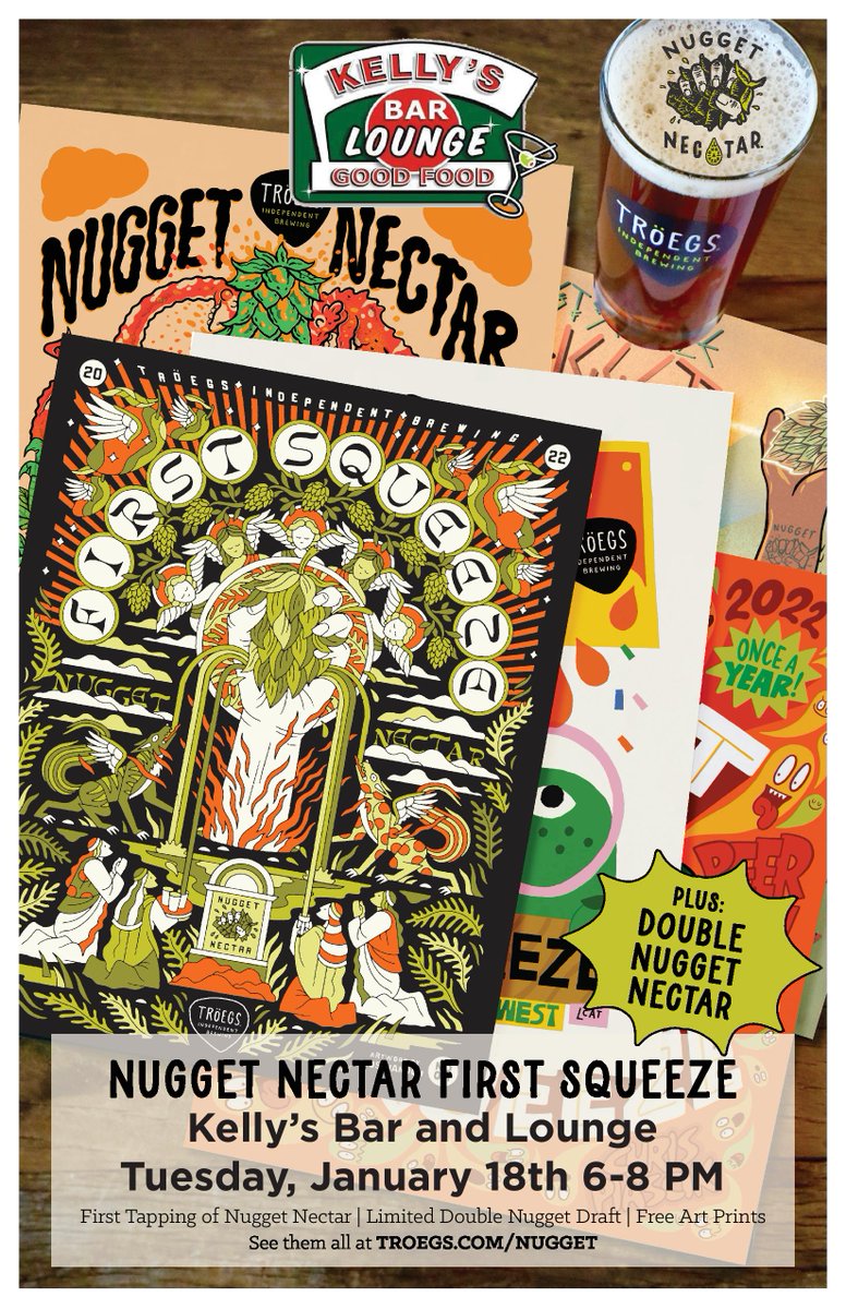 Join us this Tuesday January 18th for some of the freshest Nugget Nectar around! We'll also have the elusive DOUBLE Nugget! We'll see you then!
