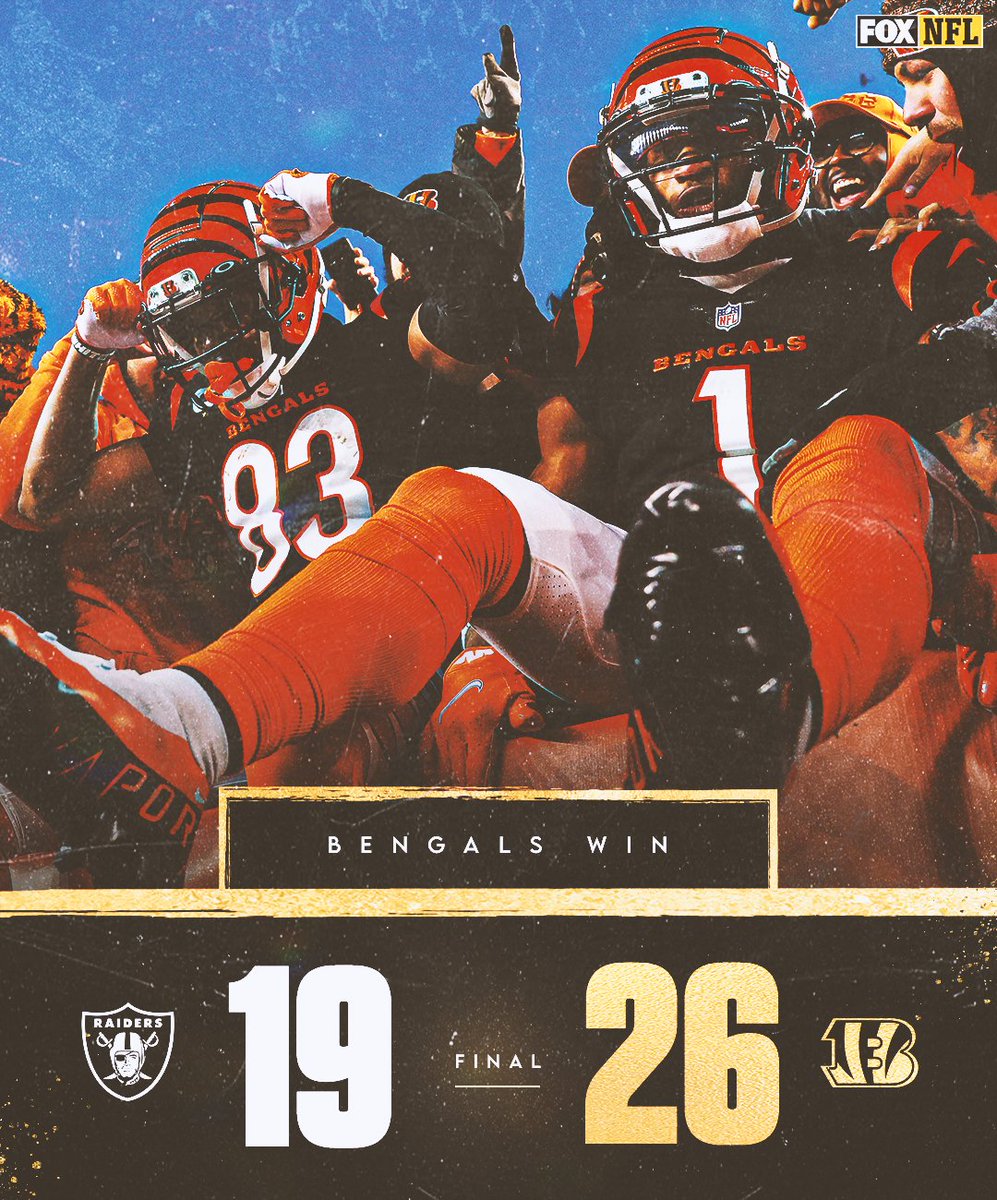 NFLonFOX's tweet photo. THE STREAK IS OVER!!

The @Bengals have won a playoff game! #RuleTheJungle https://t.co/Z7aTAXP63S
