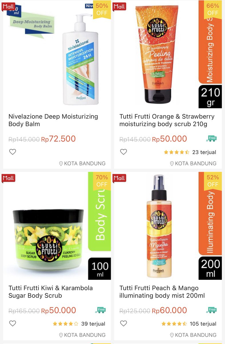 threadshopee's tweet photo. Tutti Frutti diskon up to 78%

https://t.co/t1exyJADpL https://t.co/ZkarKnyLeC