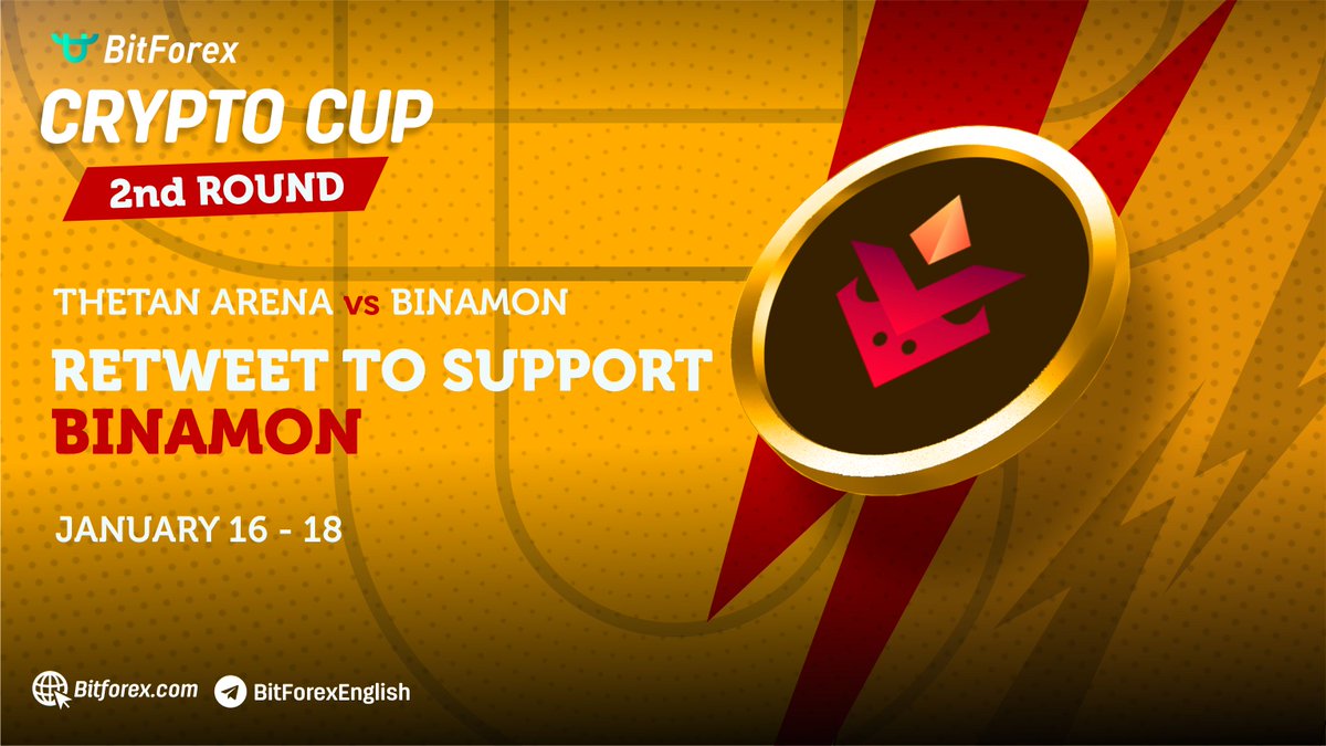 😎Match 6⃣ - Thetan Arena vs Binamon

If you support #BINAMON retweet this post! 

👉Remember that you can complete the other tasks to join our $30,000 in rewards giveaway here: gleam.io/Inp9z/bitforex…

<a href="/binamonok/">Gaming Metaverse of Monsters🦄 -</a> #BMON #BitForex #CryptoCup #GameFi #NFT #Bitforex #CryptoCup