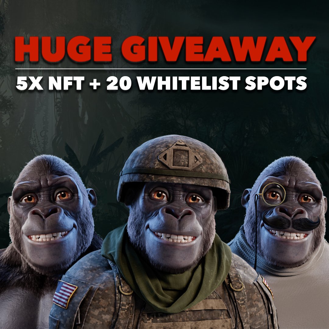 To celebrate the launch of the Prime Kongs, we are organizing a HUGE give-away!😍

We are giving away 5 unique Prime Kong NFTs + 20 whitelist spots.

Here’s how to enter:

1. Follow <a href="/kongplanet/">🐶</a>
2. Tag a friend under this post (each tag = 1 entry)
3. Join our Discord (in bio)