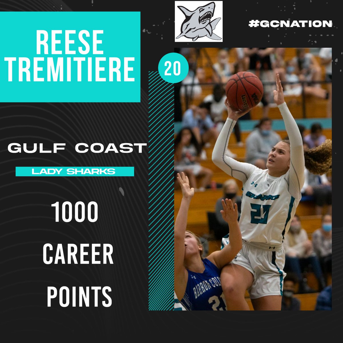 Congrats Reese on scoring your 1000th point. So proud of you and your growth as a player during your 4 years at Gulf Coast.