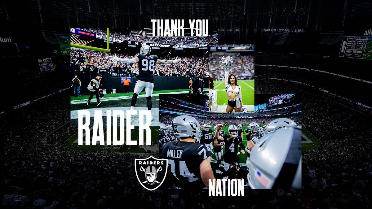 RAIDERSesp's tweet photo. En una temporada llena de subidas, bajadas y cosas impredecibles, ustedes fueren jna constante.

Gracias, #RaiderNation 🖤🤍 https://t.co/C2nBrVY0Th