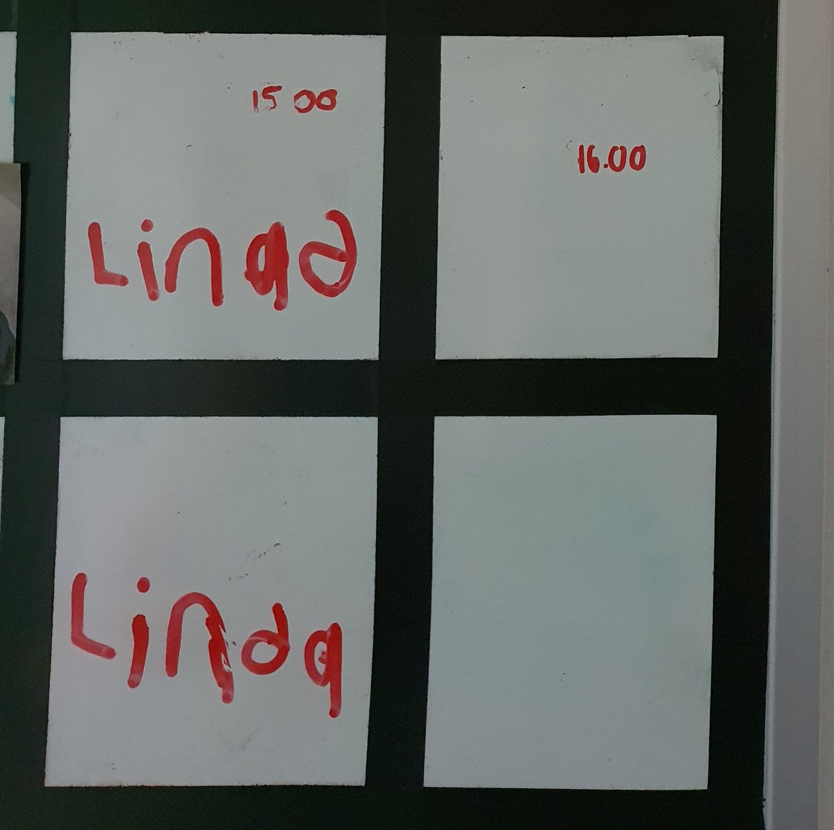 Loyal2mal's tweet image. My client knows the letters of my name, but couldn't remember the order, so she wrote it 3 different ways. 😍
#supportworkerlife #cute #lovelove