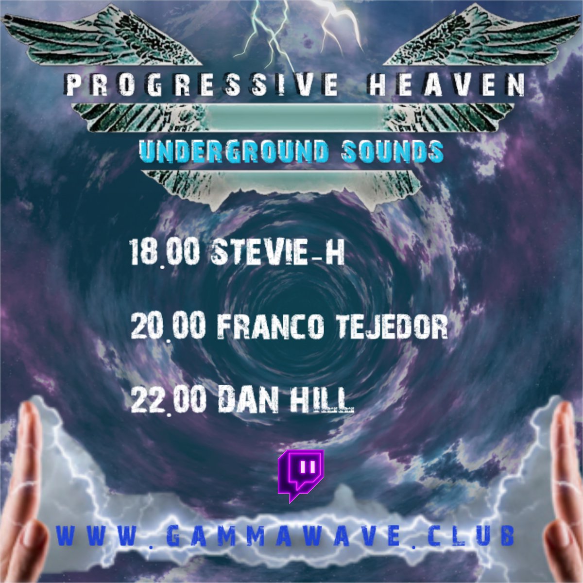 GammaWaveRadio's tweet photo. Progressive Underground Sounds https://t.co/JEWwdlNIFh
18.00 STEVIE-H (UK) : Progressive
20:00 FRANCO TEJEDOR (Argentina) : Prog-House
22:00 DAN HILL (UK) : Progressive-Classics https://t.co/5nFRx2IQaT