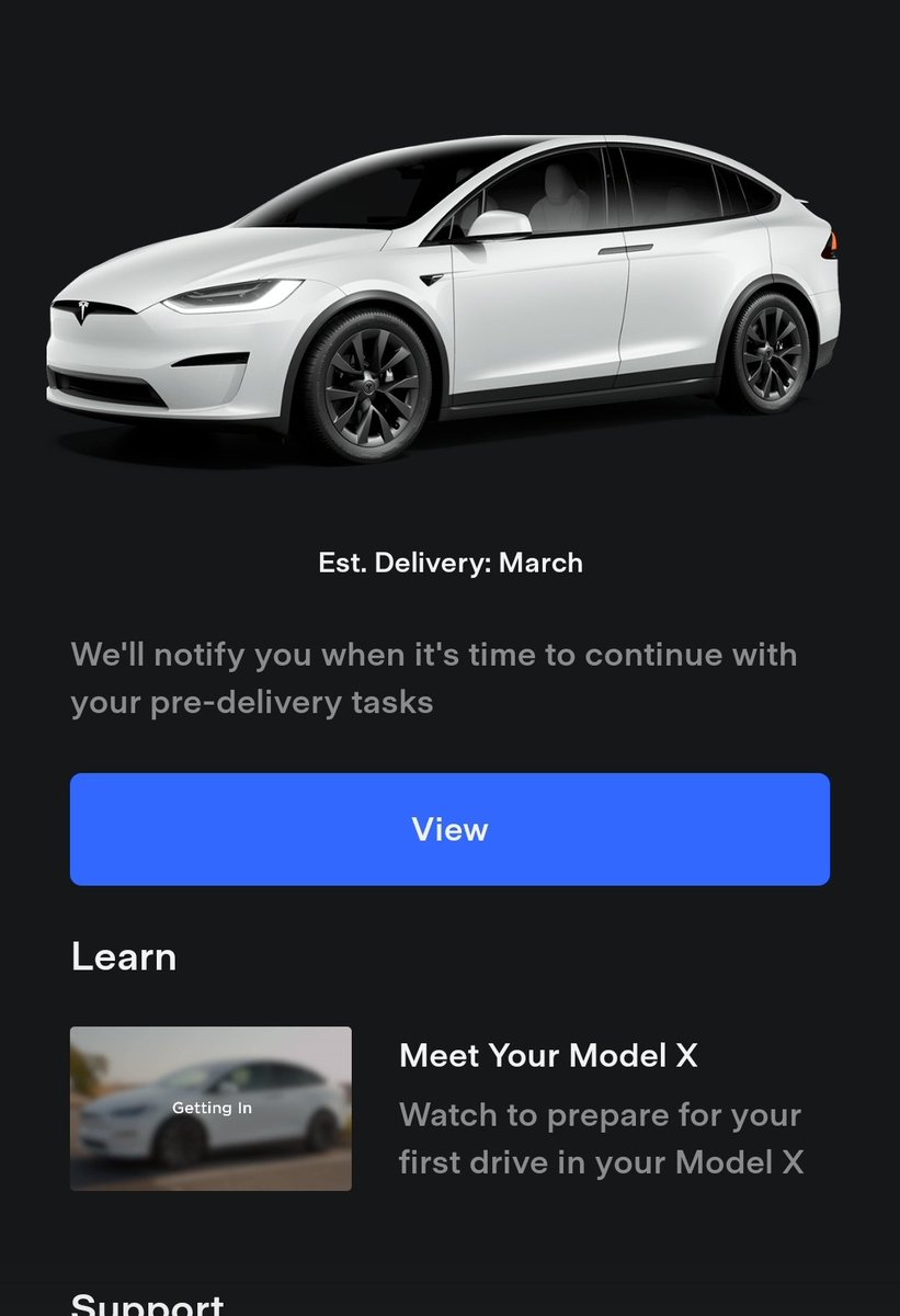 Ryan69190211's tweet photo. New updates The waiting time is killing me Ordered last March delivery date was June then October. Received a call to upgrade our seats to 6 we accepted the upgrade to get it in December. Updated to January then February and today to March 🥲. When?? 
#tesla #modelx #teslamodelx https://t.co/Pn6ncv7Ctd