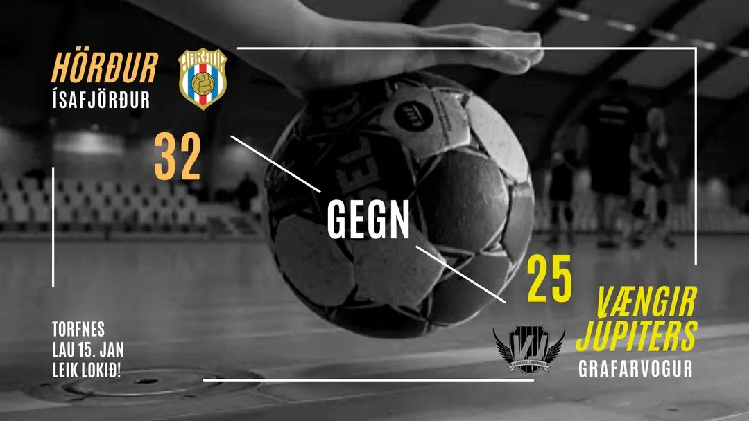 Í kvöld tóku okkar menn á móti Vængjum Júpiters.

Enduðu leikar 32-25 fyrir okkar mönnum.

Þökkum við Vængjunum fyrir leikinn en þeir komu heldur vængbrotnir vestur og eiga hrós skilið fyrir góðan leik.