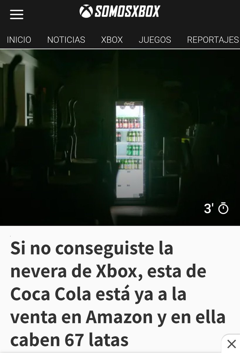 Deacon_PS5's tweet photo. Los radicales están linchando a @SomosXbox por redactar un artículo patrocinado donde hablan maravillas de la nevera de Coca Cola y no de la de Xbox.

Estoy totalmente seguro de que ninguno de esos defensores de Xbox se ha planteado comprar la nevera Xbox. Es más, ni sus juegos. https://t.co/yIe0dV1QqH