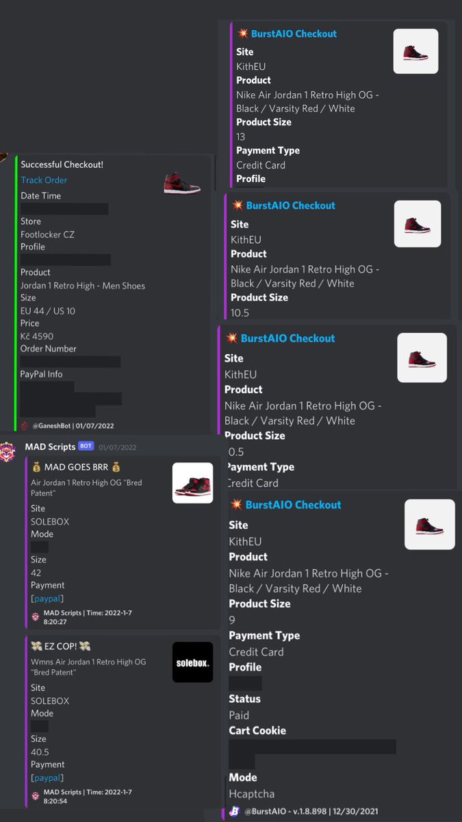 boh600's tweet photo. Some recent success on patent breds, forgot 2 post it

@GaneshCooked @MAD_scripts @BurstAIO 

and thanks for great pings: @Nootify https://t.co/VQyjqyVJM2
