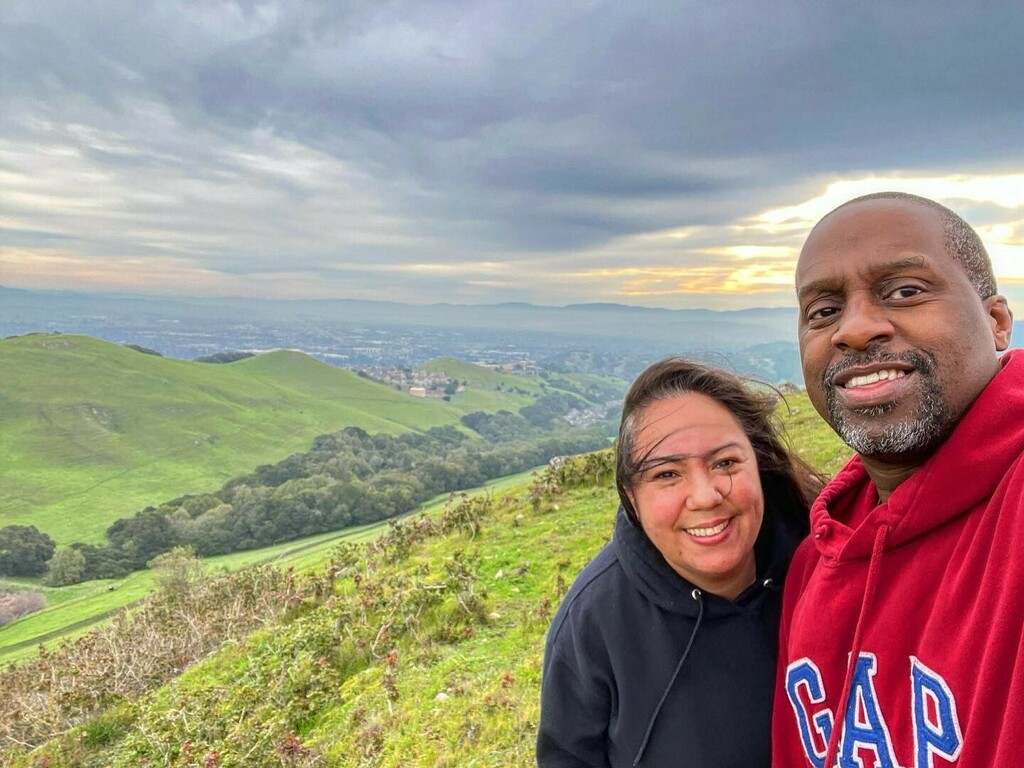 gresford's tweet photo. I was exposed to COVID so I played hooky from my churches and we took a short quarantine hike in town. #covidquarantine #hike #sabbathrest #happysabbath #pastorlife #selfie #coupleselfie #dublinca #playinghookyfromwork #feelinggreat https://t.co/qHaWQxKvCy