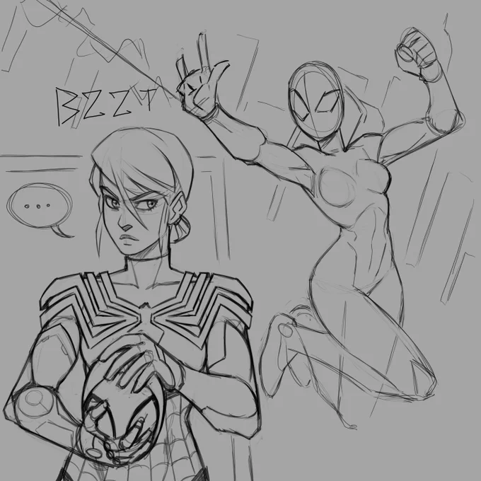 Sketch for the main #SpiderVerse #Metroid piece
This year I want to post more sketches and give them more time before moving on tho the final art 