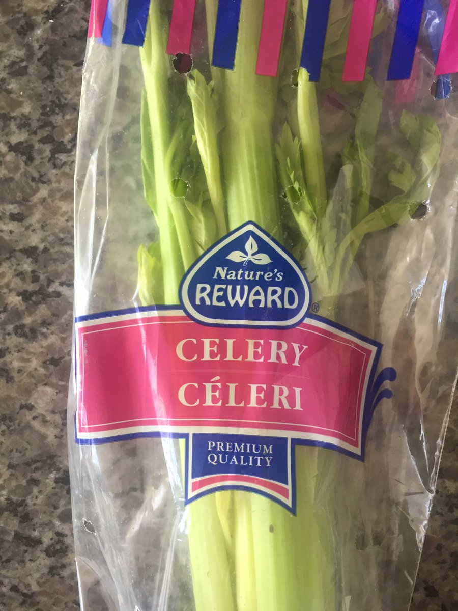 Another sign of the bleakness of our times...nature’s reward: celery. What is the world coming to?!