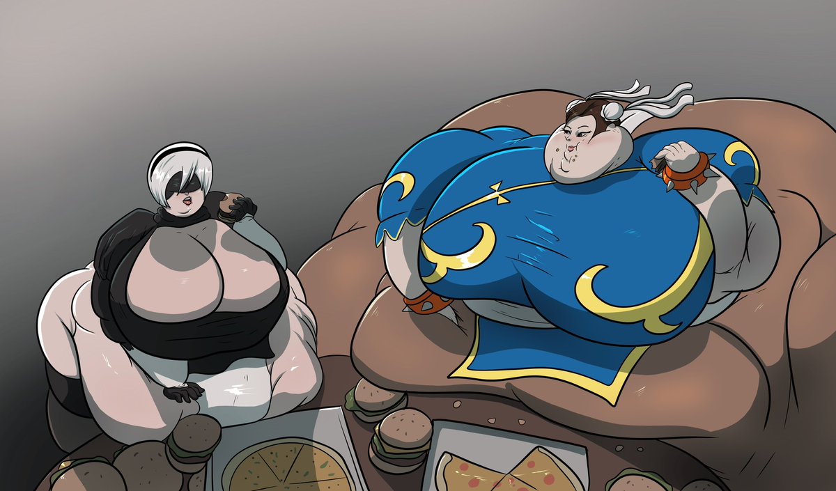 Jigglebits1's tweet image. WAIFUCON never stops, 2B versus Chun li comm for anonymous more parts coming very soon