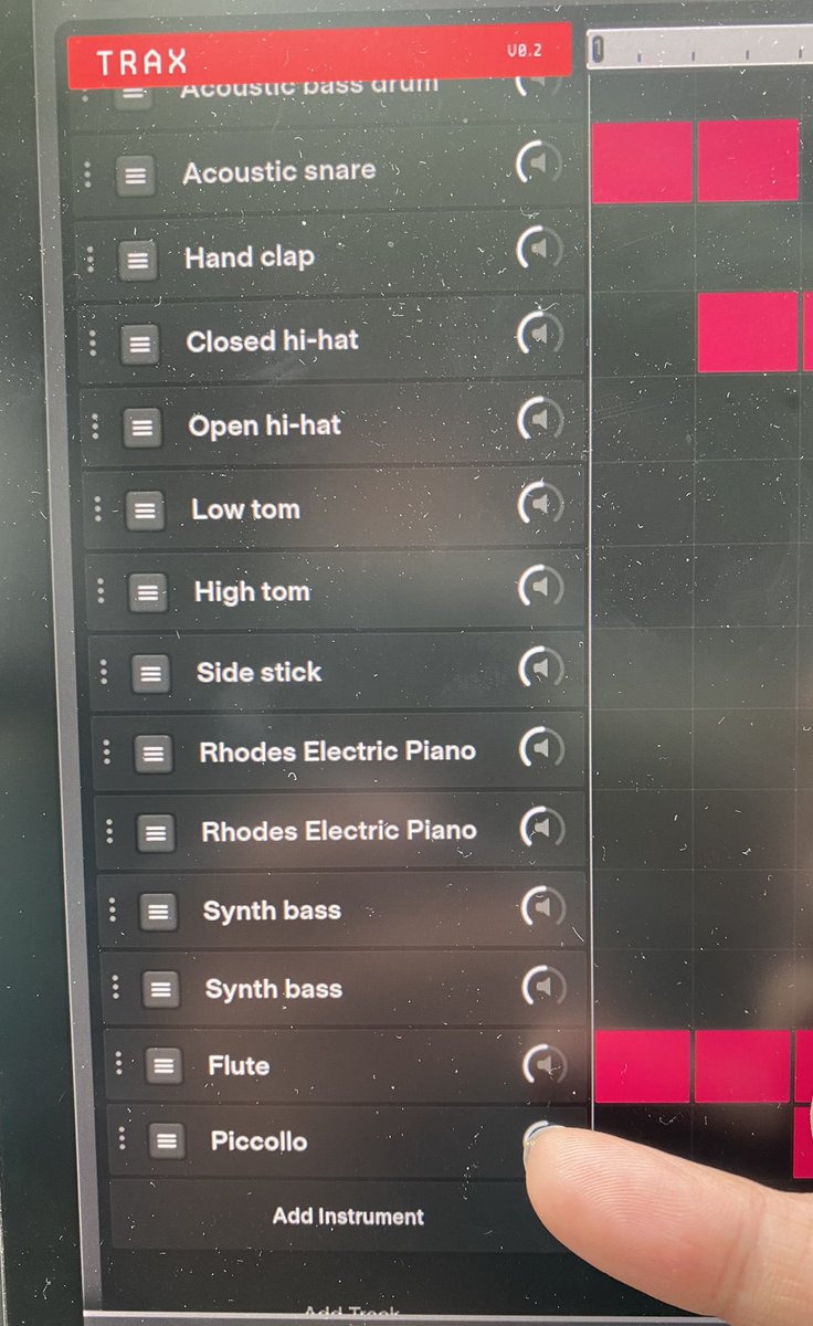 TTeslees's tweet photo. Playing with Trax and noticed Piccolo is misspelled. @Tesla https://t.co/WFvNEZxsg0