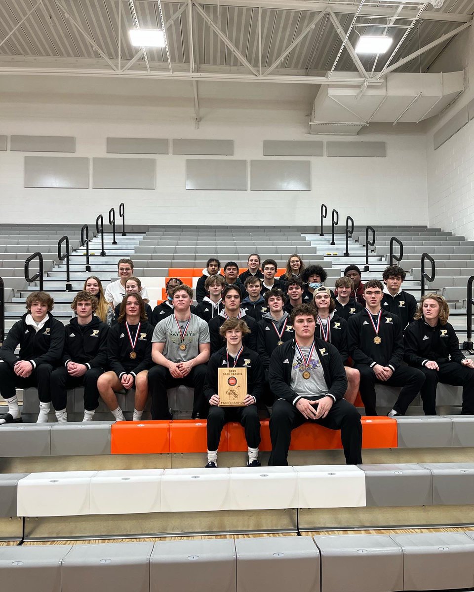 PC_Wrestling's tweet photo. Solid weekend of wrestling at the Dash Tournament. Total team effort to secure the Championship.  Lots of lessons to build on. #pcpride👊🏼🤼‍♀️ https://t.co/pYO20Fy8oa