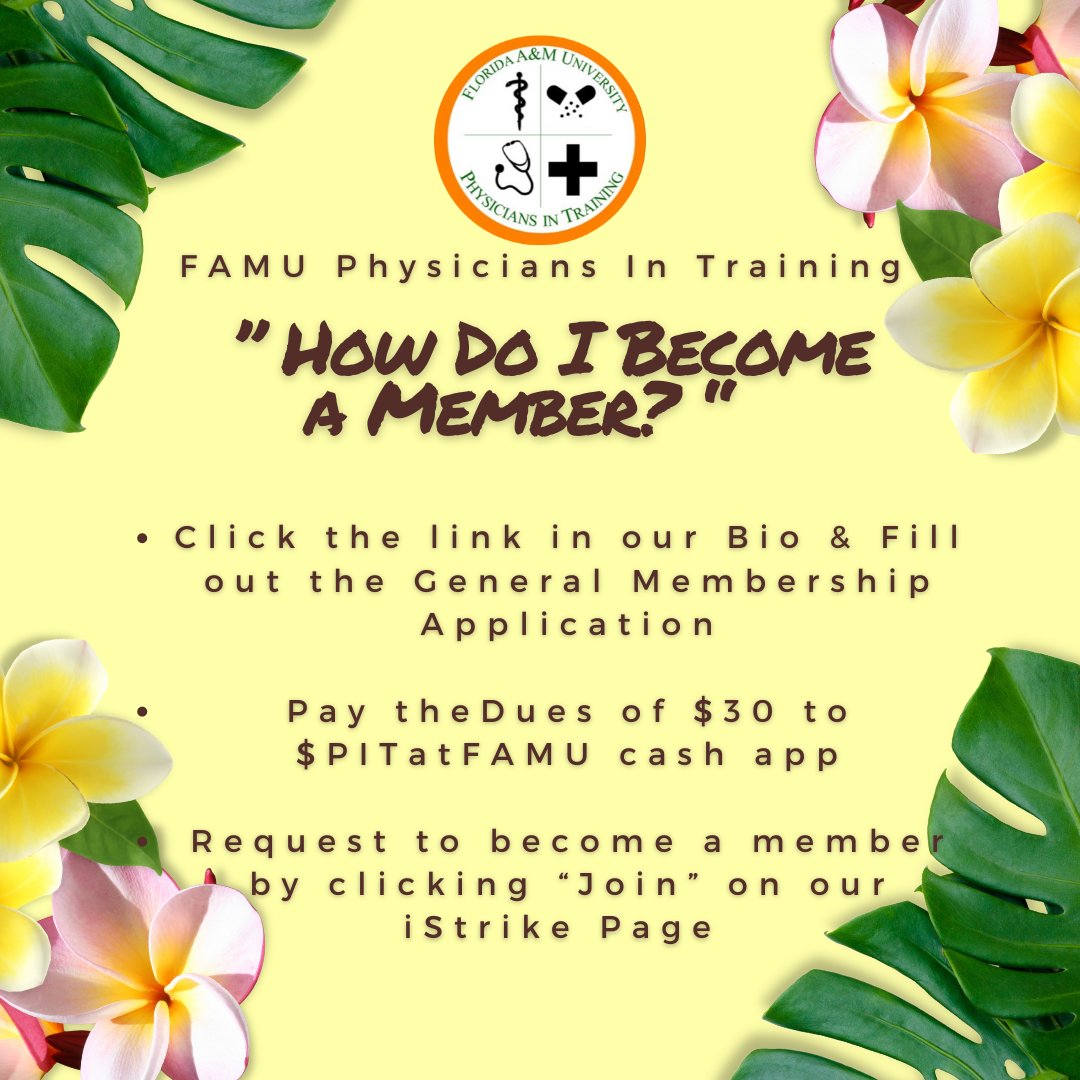 famupit's tweet photo. 🤔Interested in Joining Physicians in Training? 
🌸🌺🌼 Spring Semester Apps. are officially OPEN and accepting responses! 🗣Spread the word with anyone at FAMU who is interested in a future in the healthcare field. 🙌🏾Happy Applying! ☀️Direct all questions to @FamuPit@gmail.com. https://t.co/IKE5Spbk9k