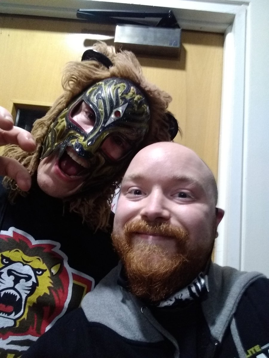 Shortybread94's tweet photo. First wrestling event in #Basingstoke. Really enjoyed @TeamKAPOWuk and @swf_uk. Met @LionKidUK and supported Joel Redmond (Oliver Gray). Hope you heal up soon @SimonMiller316 https://t.co/KH0IjSbLpb