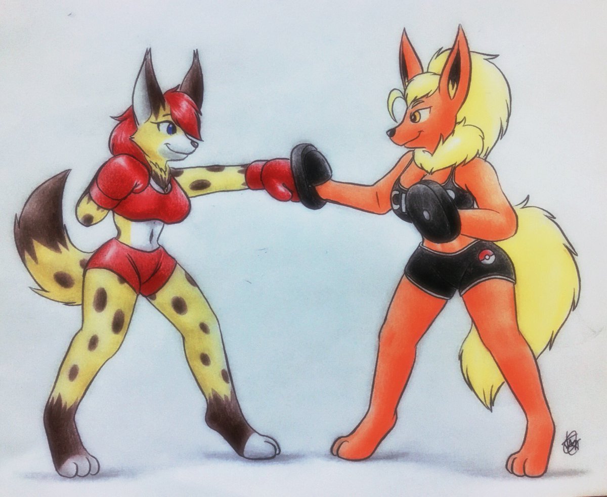 the_K9_team's tweet photo. Boxing training session!

Commission for @Flarita5 of their flareon Oc featuring @Jeronmuh’s cheetah - thanks for commissioning me! https://t.co/MXNs7XMNoz