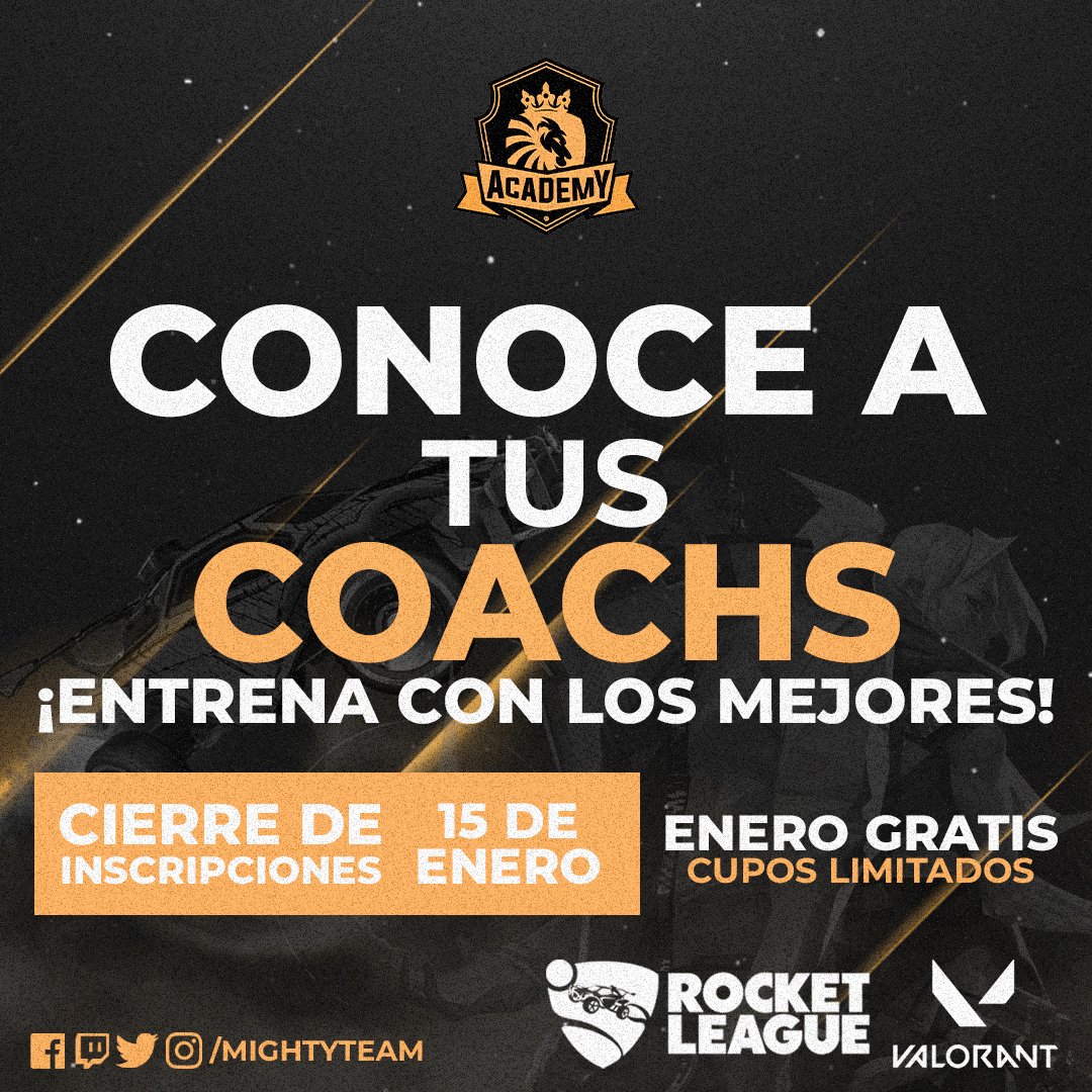 MightyTeamGG's tweet photo. ⚠️ULTIMO DIA DE INSCRIPCIONES⚠️
Aprovecha en inscribirte y poder disfrutar del mes gratis que te ofresemos.
Te presentamos a los que seran tus coachs en este camino que volvera de ti un jugador excelente.
Comparte la oportunidad de volverte de los mejores.
⚠️CUPOS LIMITADOS⚠️ https://t.co/um4jTpUyWv