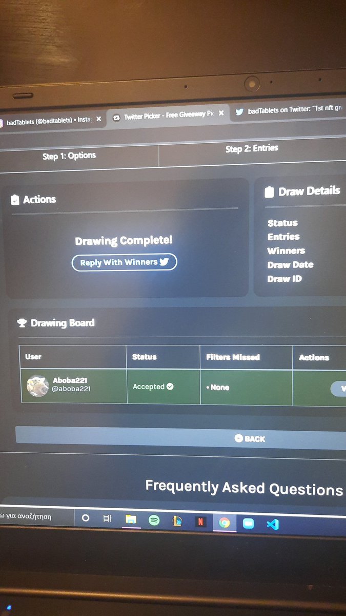 BadTablets's tweet photo. Yoo congrats bro im now sending you the nft in your wallet @aboba221 #nftwinner #NFT #giveway https://t.co/56JVBqVx4Z