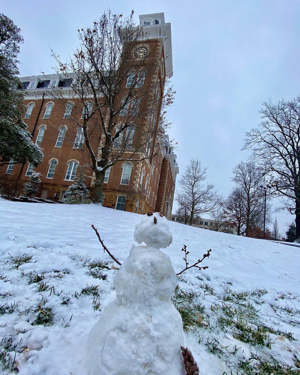 UArkansas's tweet photo. It’s a snowy day at the U of A! #uark https://t.co/M7WdlWXs5O
