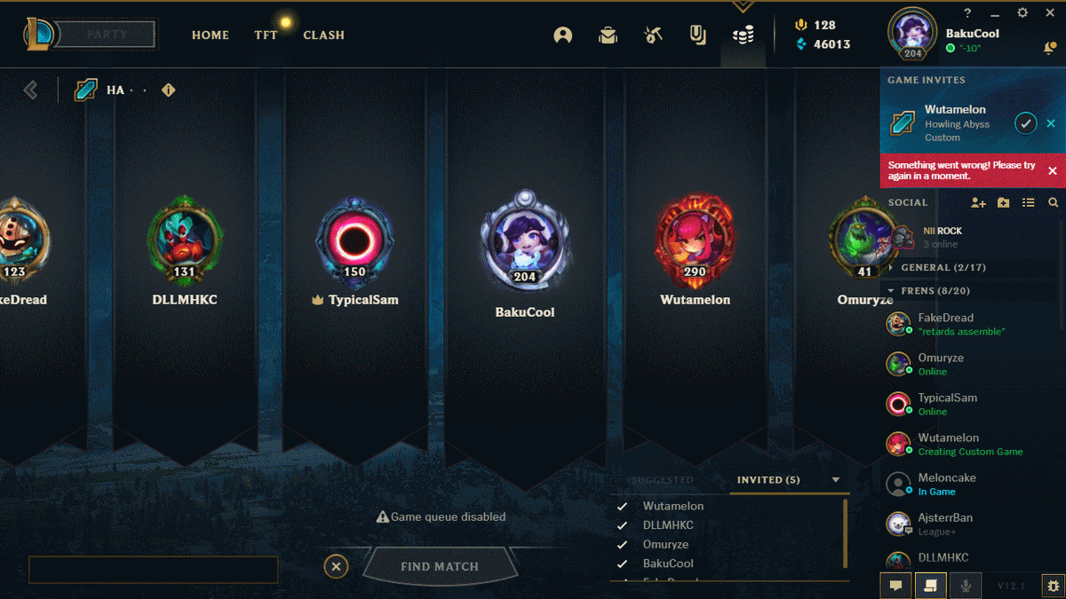 bakucool's tweet photo. @Vandiril I love playing 6 man ARAM with the boys! https://t.co/cSUSw6GKaX