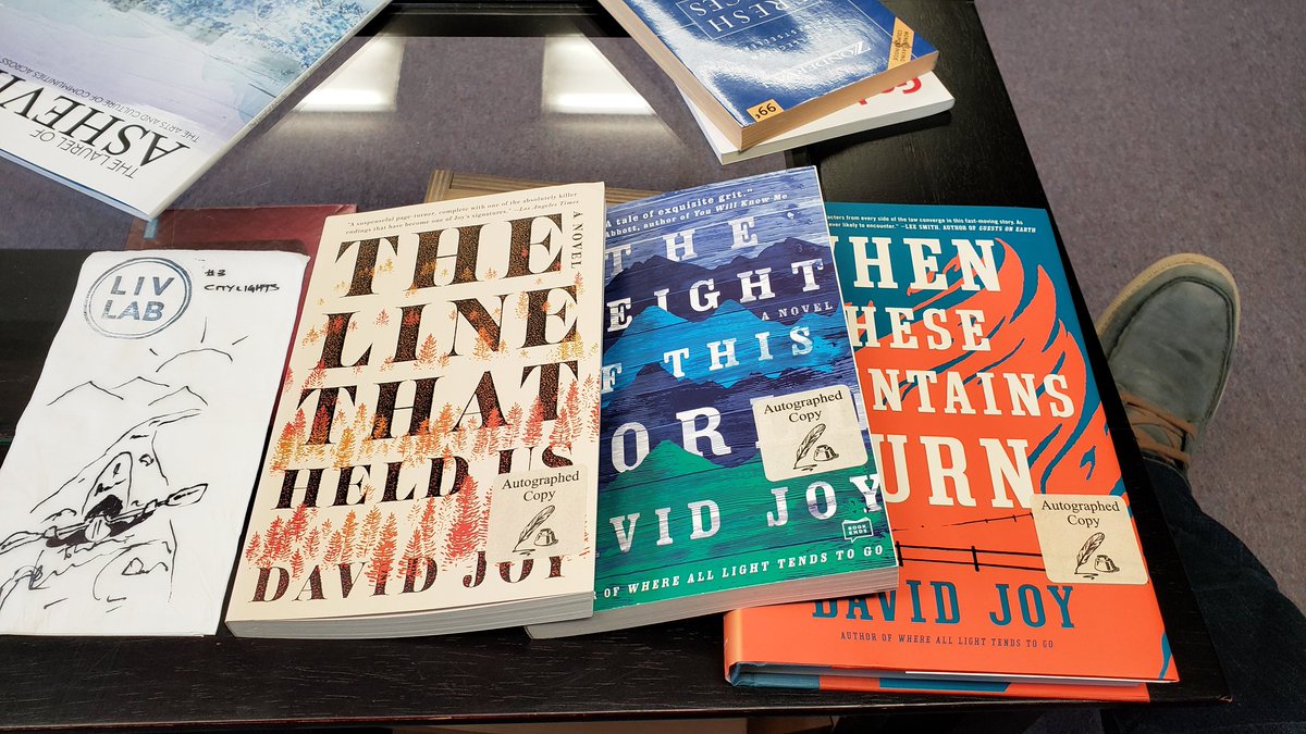 jjanenda's tweet photo. @DavidJoy_Author @citylightsnc Girl in the shop said I missed you by a couple of hours. Great spot, thanks for sharing it. Couldn't make up my mind, so I got all of 'em. https://t.co/rAi3BgStSS