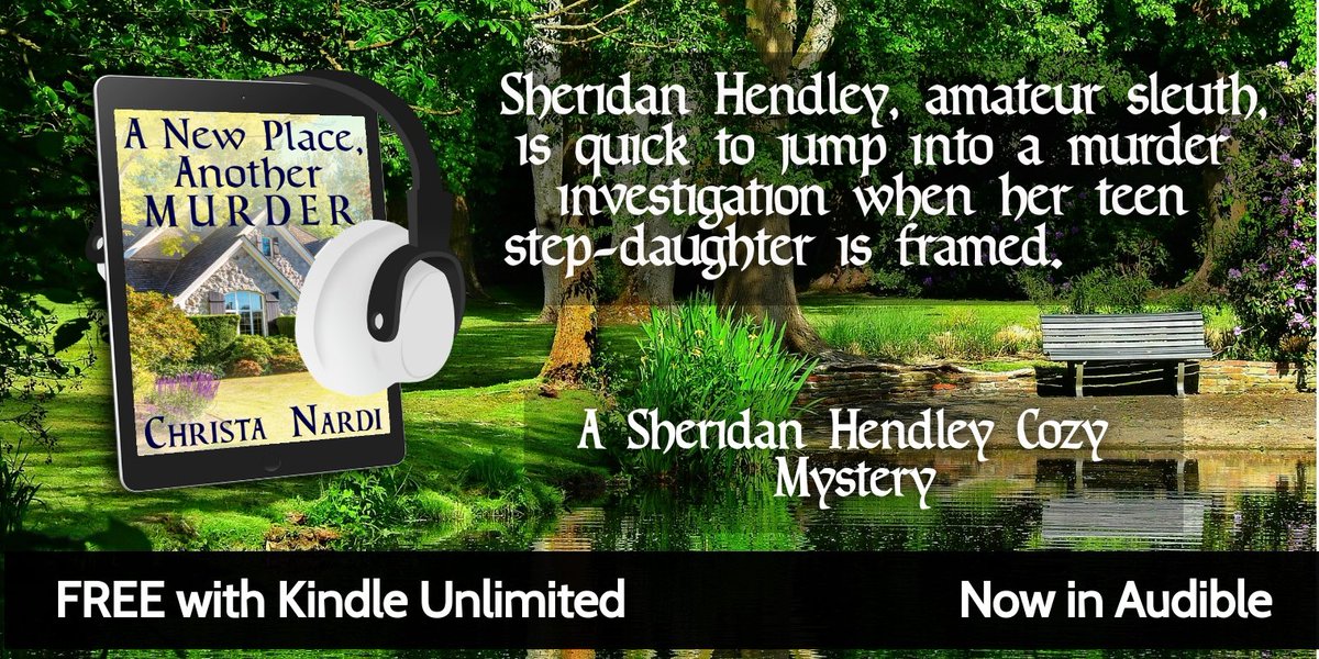 Enjoy a #cozymystery with amateur sleuth, Sheridan Hendley, from Cold Creek, as she adjusts to married life. When her step-daughter is framed, Sheridan is determined to protect two teens. 
FREE with Kindle Unlimited. Also available with Audible
smarturl.it/NewPl