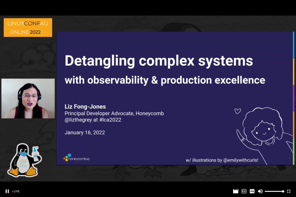 felix42's tweet photo. Today's #LCA2022 Keynote: 'Cultivating Production Excellence' w/ @lizthegrey. Thanks so much Liz for sharing your expertise in handling chaos engineering!
#LinuxConfAU @linuxconfau #Keynote
https://t.co/CPPm3l4NSo https://t.co/IV9fzq6cBo