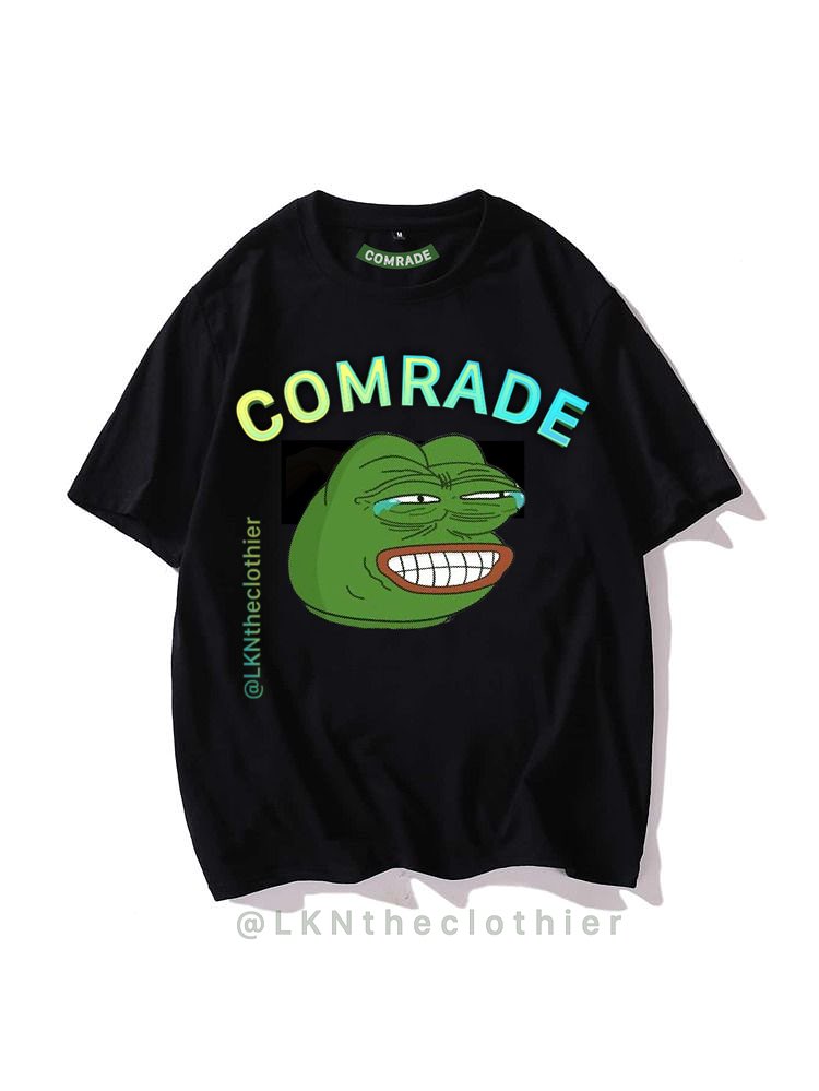 LKNtheclothier's tweet photo. My fellow Comrade retweet pls, Comrade Tshirt available for sale!
Available in different colors and sizes #LKNtheclothier #Comrade 🐸 #wizkidfc #2023Elections https://t.co/3SlfgbfL3I