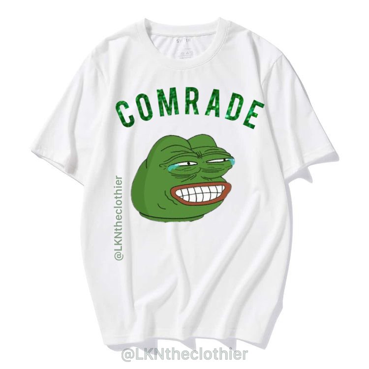 LKNtheclothier's tweet photo. My fellow Comrade retweet pls, Comrade Tshirt available for sale!
Available in different colors and sizes #LKNtheclothier #Comrade 🐸 #wizkidfc #2023Elections https://t.co/3SlfgbfL3I