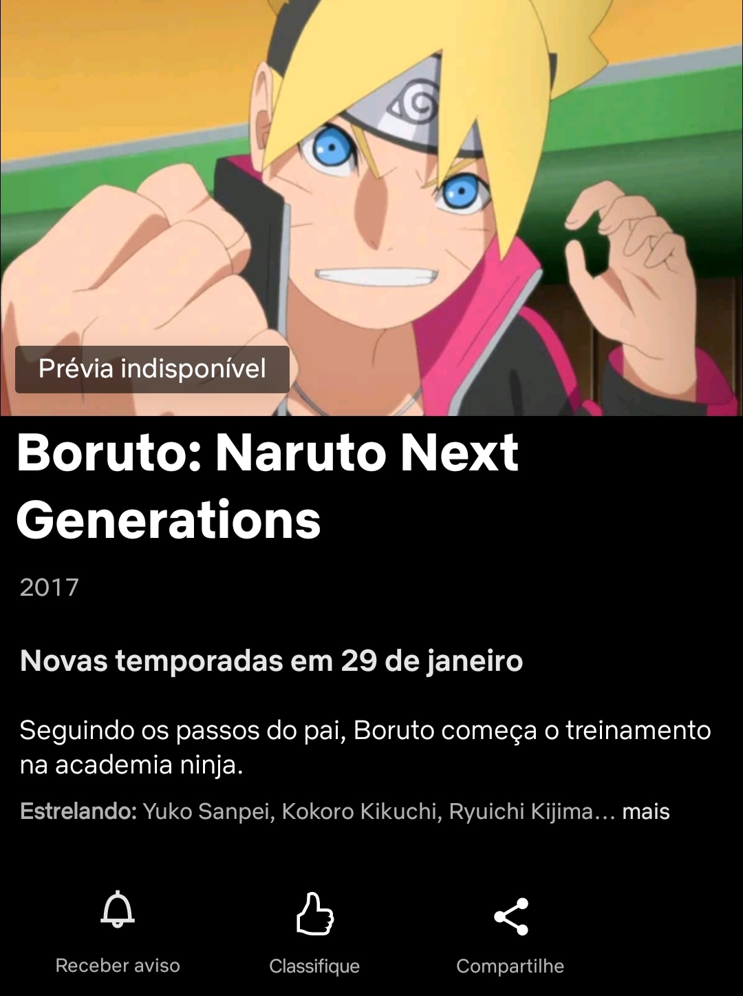 Otakus Brasil 🍥 on X: A página do anime Boruto: Naruto Next Generations,  já está disponível na Netflix Brasil. O anime estreia em 29 de janeiro com  3 temporadas. Link:   /