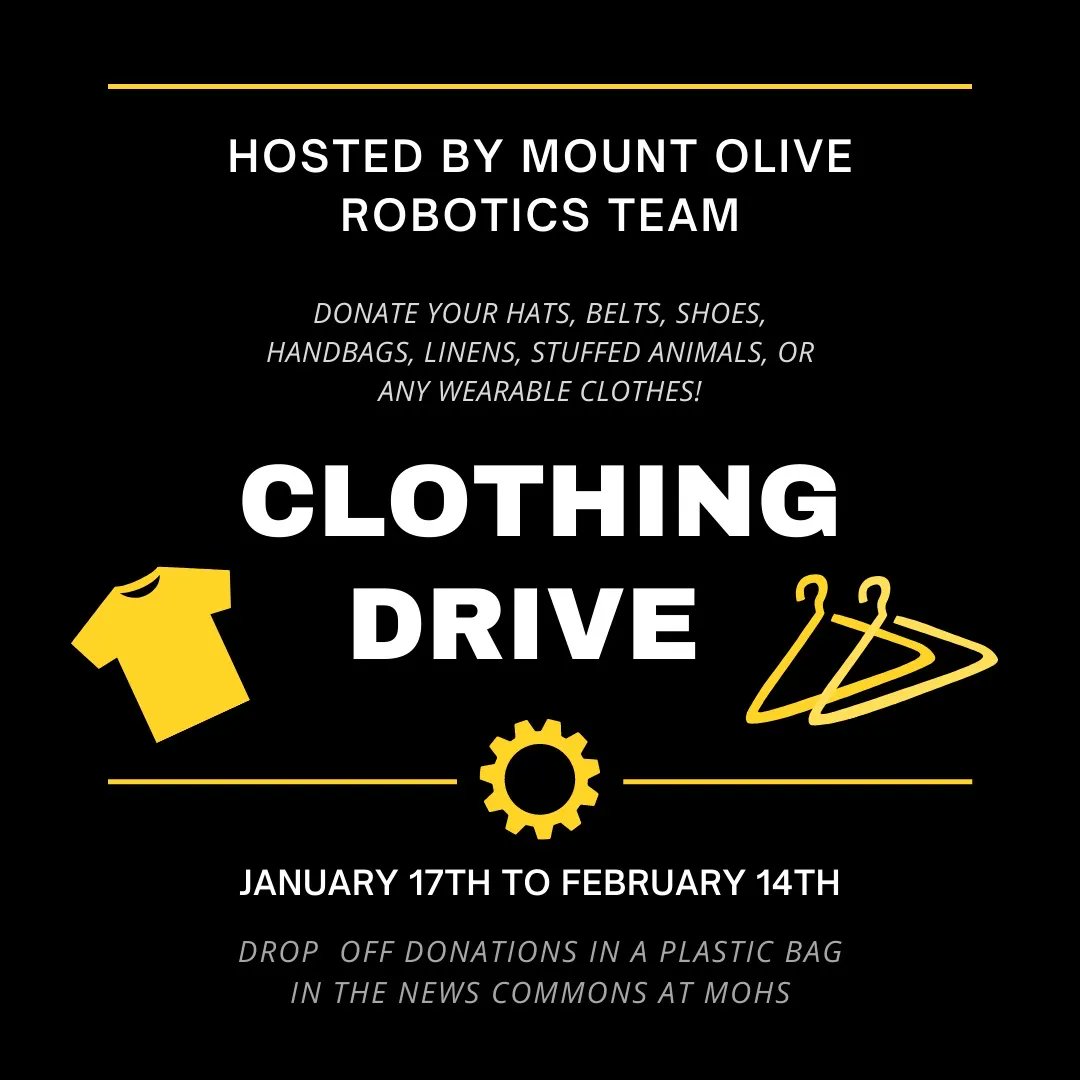 We will be hosting our clothing drive from January 17th to February 14th. Be sure to check out the attached picture for more info!