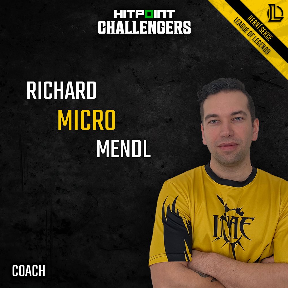 Inaequalis_zs's tweet photo. ✅ Hráče máme představené, ale někdo přece bude muset tenhle tým správně vést kupředu.

Coachem tedy nemůže být nikdo jiný než Richard "Micro" Mendl.

Vítej a dávej na kluky pozor💛🖤 https://t.co/VB2iQxUwO0