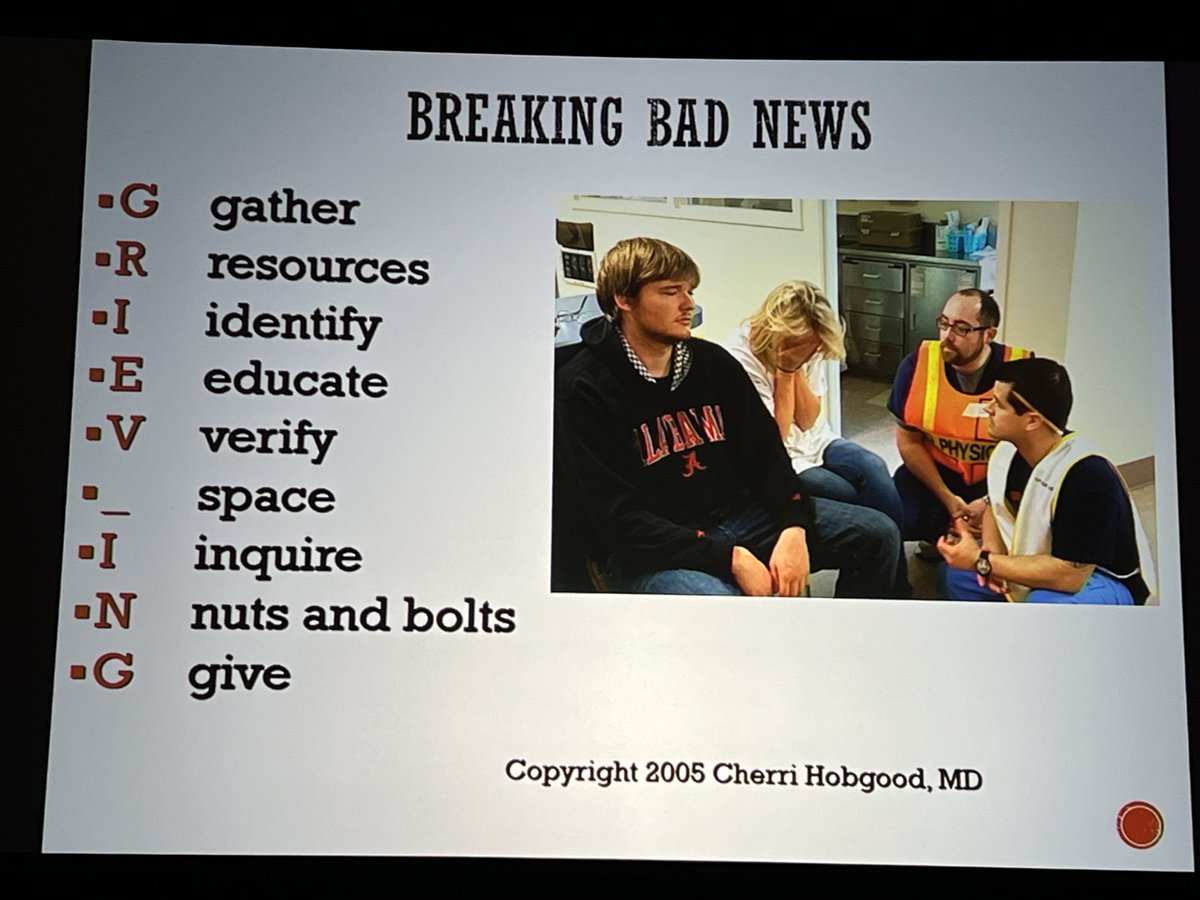 Dr. Kupas presenting great info on one of those difficult tasks EMS providers do daily.  Done correctly and it could be one of the most important &amp; impactful skills to help family members in the grieving process.  #NAEMSP2022  #EMS <a href="/NAEMSP/">NAEMSP</a> #Grief #Loss