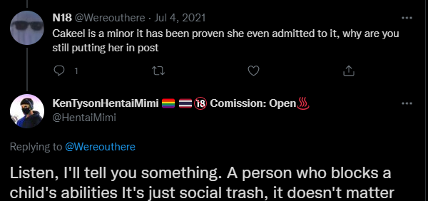 MinorsInRR34's tweet photo. @Ae_legant @Nutnut_kunisaki @SorryIDoRR34 if you go back to the tweet, he said that referring to Cakeel (a minor who admitted being 15) https://t.co/pS6PSESL3Q