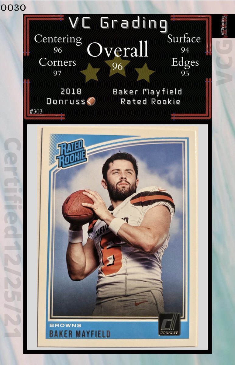 VC_Grading's tweet image. Sub from @IestynTHarris 

#27 - 2015 Immaculate 🏈 Fred Jackson:
85 Overall | 95 Auto

#28 - 2015 Topps Platinum 🏈 Stefon Diggs:
89 Overall | 100 Auto

#29 - 2014-15 Gold Standard 🏀 Marcus Smart
90 Overall | 100 Auto 

#30 - 2018 Donruss 🏈 Baker Mayfield
96 Overall ⭐️