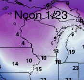 LukeSampe's tweet image. UPDATE 1/15: still looking COLD for #divisonal round at #Lambeau.

If we get the Saturday games, temps likely in the mid/upper teens.

No doubt the coldest of the two days will be Sunday with single digits midday temps and sub zero wind chills.

Stay tuned!

(Ens GFS)

#GoPackGo