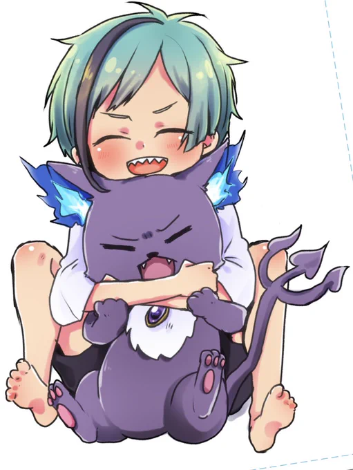 暫定表紙予定のちびジェと裏表紙に入れるか悩んでいるちびふろと囚われのぐりちゃん 