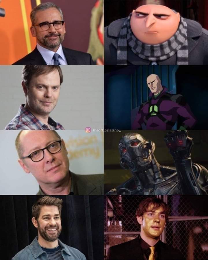 cinegeekmx's tweet photo. Cracks ✨
#TheOffice #DespicableMe #LexLuthor #Ultron #GoldenFace #SteveCarell #RainnWilson #JamesSpader #JohnKrasinski https://t.co/IGNU3Yt5iM
