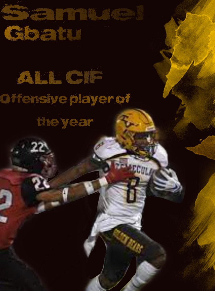 Temecula Valley Football (@tvhsbearsfb) on Twitter photo Proud to announce that <a href="/gbatu_jr/">Samuel Gbatu Jr</a> has earned the honor of being named the All CIF Co-Offensive Player of the Year for D6! Congratulations Sam! #TVBearRaid #GoBears Proud to announce that <a href="/gbatu_jr/">Samuel Gbatu Jr</a> has earned the honor of being named the All CIF Co-Offensive Player of the Year for D6! Congratulations Sam! #TVBearRaid #GoBears
