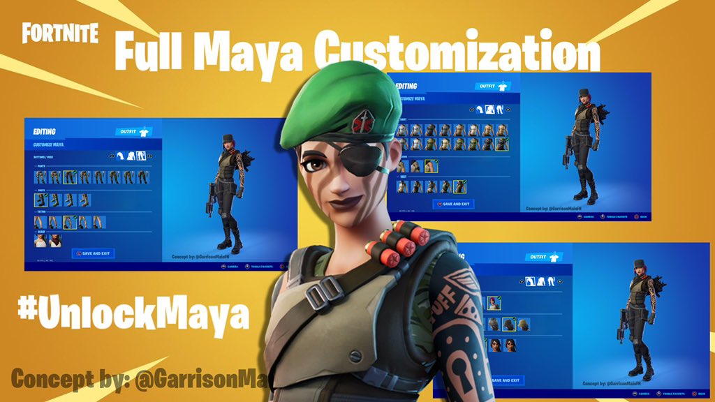 GarrisonMainFN's tweet photo. @FortniteGame Hello again Comment section. Fortnite please #UnlockMaya https://t.co/4zPcVOiCvG