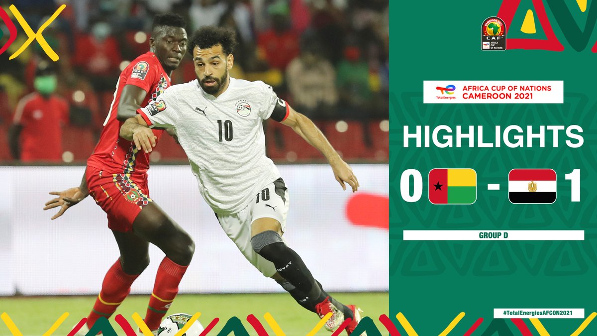 𝐇𝐈𝐆𝐇𝐋𝐈𝐆𝐇𝐓𝐒: 🇬🇼 0-1 🇪🇬A brilliant finish from Salah secured the 3 points for the Pharaohs. Here’s how the #GNBEGY clash went down! 👇#TotalEnergiesAFCON2021 | #AFCON2021 | #TeamGuineaBissau | #TeamEgypt | @Football2gether