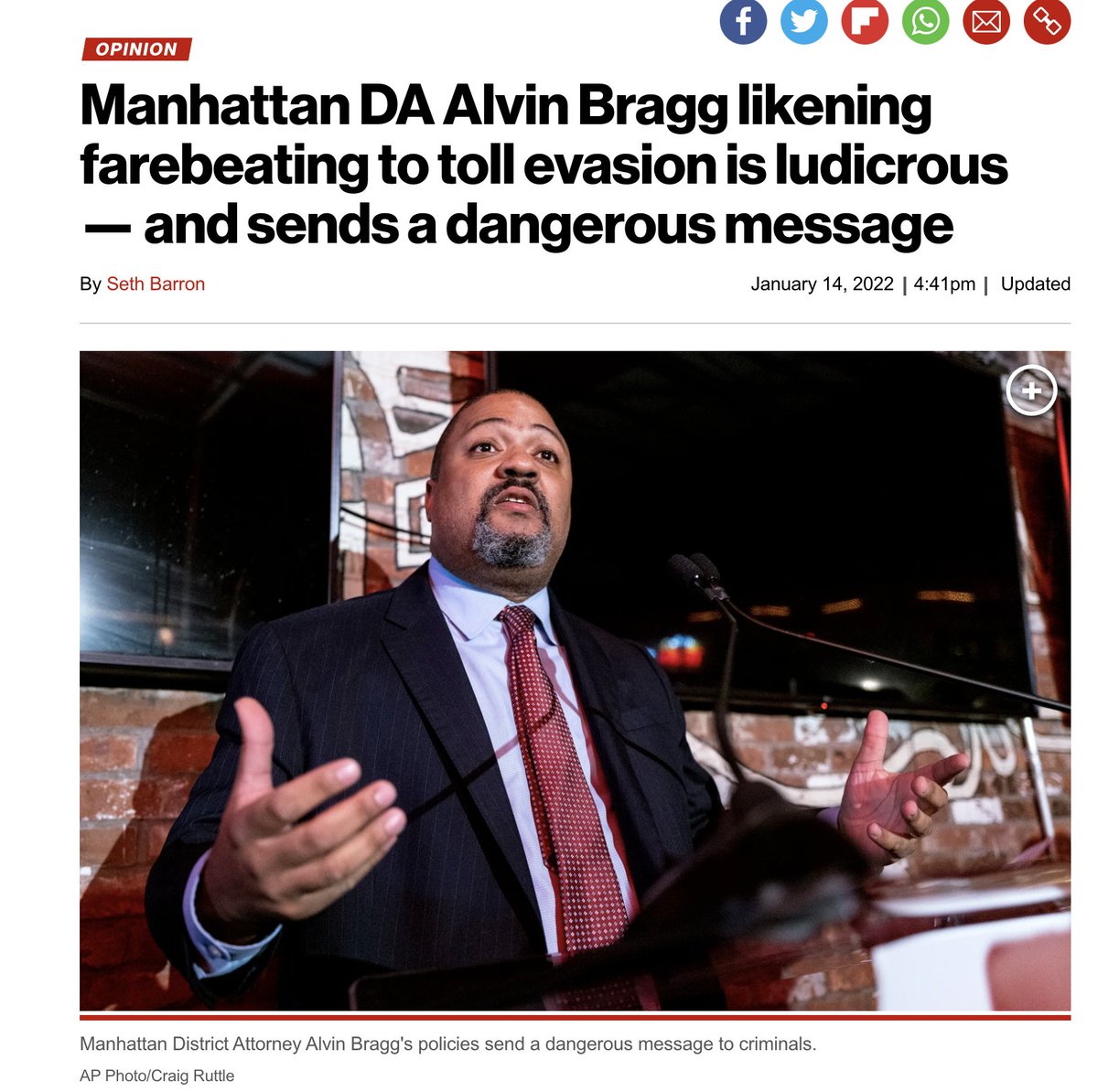 <a href="/LiuNewYork/">John C. Liu</a> <a href="/TheDemocrats/">Democrats</a> are happy to have a pro-crime &amp; pro-criminal rights Manhattan DA - Alvin Bragg.

Bragg will let criminals, like Simon Martial, who killed this Asian woman today go free.

I hope you, <a href="/RepGraceMeng/">Grace Meng</a>, &amp; <a href="/ericadamsfornyc/">Eric Adams</a> will keep killers in jail.
