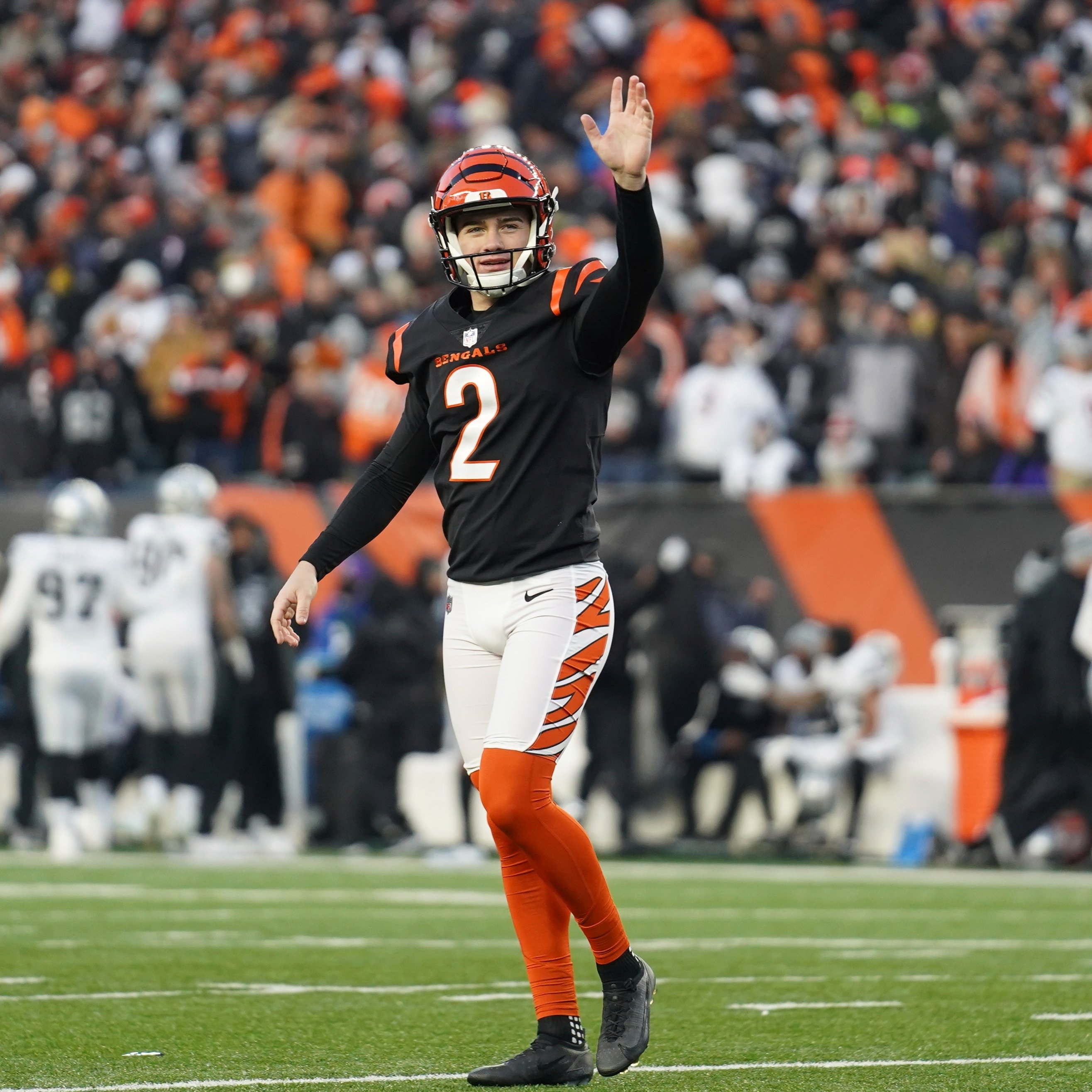 NFL on X: 'Rookie kicker Evan McPherson is 4-for-4 in his first career  playoff game. @Bengals lead 26-16. #SuperWildCard 