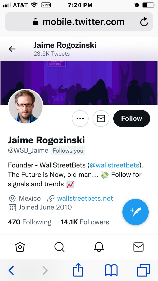 Ryanm26050443's tweet photo. Was not expecting a notification saying this person followed me, but it just made my weekend! 🥳🤩 @WSB_Jaime 🙏 https://t.co/00mKNKL9zu