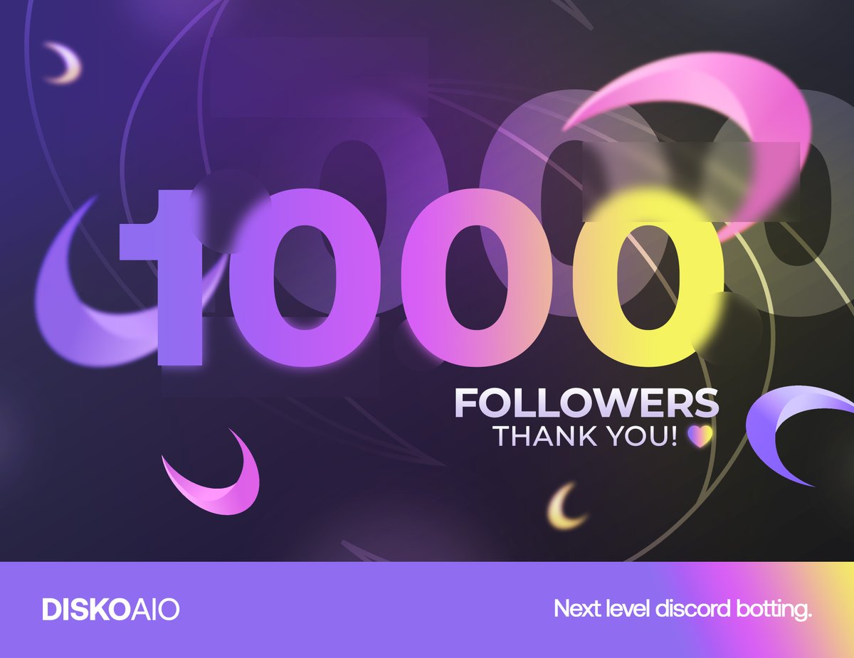 🎉1000 follower Giveaway🎉

3x DiskoAIO Beta

-Tag 2 friends
-Comment your discord (arashiyama#0001)
-like&amp;rt

Winners will be chosen in 3 days.
Thank you so much, we would have never expected the amount of support and enthusiasm that you guys have showed us. Thank you so much!💜