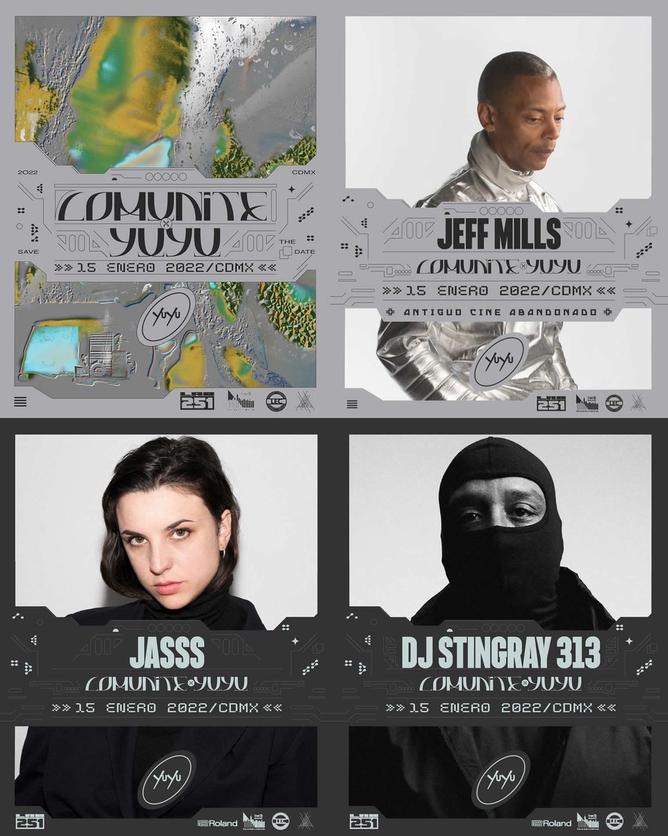 ¡TODO LISTO! 🔥💀🔥💥👊
👉 Comunite x Yu Yu: Jeff Mills, DJ Stingray, Jasss + Locales | Lugar: Ex-Olímpico, Pantitlán, #CDMX 
#ElectronicMusic #Electro #Techno #DetroitTechno